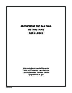April 2013 PA-502 Assessment and Tax Roll Instructions for Clerks