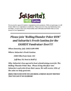 Poker / Owensboro /  Kentucky / Fundraising / Games / Cantina / Spanish language