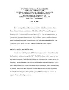 USEPA: OCIR: Testimony of Susan P. Bodine, June 20, 2007