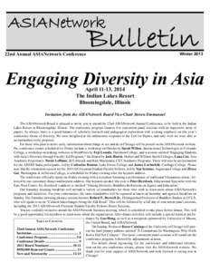 ASIANetwork 22nd Annual ASIANetwork Conference Bulletin  Winter 2013