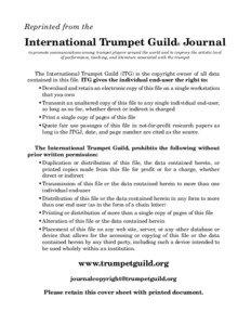 Reprinted from the  International Trumpet Guild Journal