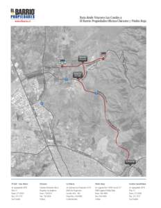 Ruta desde Vitacura-Las Condes a El Barrio Propiedades Oficina Chicureo y Piedra Roja PIEDRA ROJA  CHICUREO