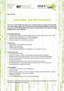 www.start-to-web.ch  + Alte Landstrasse 20 CH-8193 Eglisau