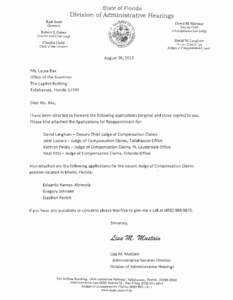 State of Florida  Division of Administrative Hearings Rick Scott  David M. Maloney
