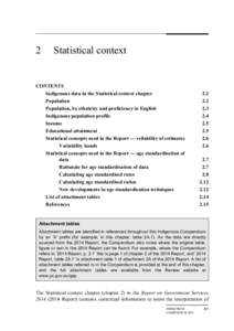 2  Statistical context CONTENTS Indigenous data in the Statistical context chapter