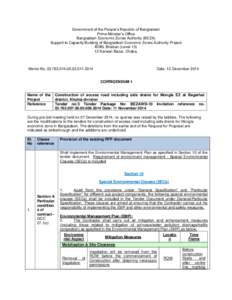 Government of the People’s Republic of Bangladesh Prime Minister’s Office Bangladesh Economic Zones Authority (BEZA) Support to Capacity Building of Bangladesh Economic Zones Authority Project BDBL Bhaban (Level-15) 