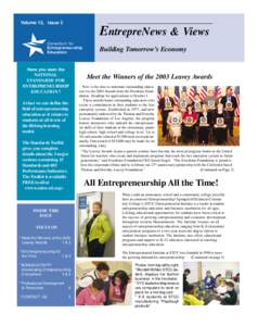 Volume 13, Issue 2  EntrepreNews & Views Consortium for Entrepreneurship Education