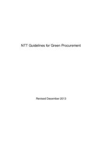 NTT Guidelines for Green Procurement  Revised December 2013 Document Revision Chronology Date/year