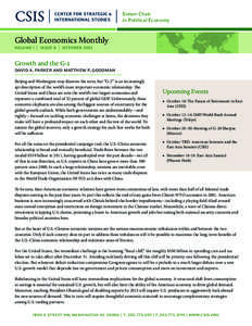 Simon Chair in Political Economy Global Economics Monthly  volume i | issue 8 | october 2012
