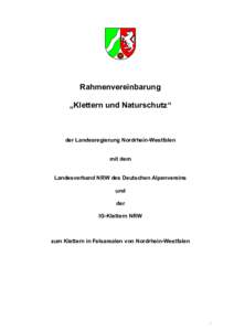 Rahmenvereinbarung „Klettern und Naturschutz“ der Landesregierung Nordrhein-Westfalen  mit dem