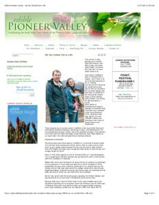 Edible Pioneer Valley - My So-Called Farm Life:58 AM Home ... About Us ... Articles ... Where to Find Us ... Recipes ... Gallery ... Calendar of Events Our Advertisers ... Subscribe ... Press ... Advertising 