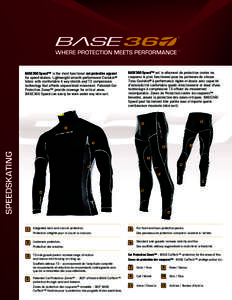 ®  BASE360 Speed™ is the most functional cut protective apparel for speed skaters. Lightweight smooth performance Coolskin® fabric with comfortable 4 way stretch and T3 compression technology that affords unparallele