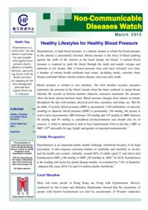 NCD Watch March[removed]Healthy Lifestyles for Healthy Blood Pressure