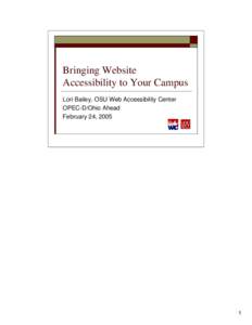 Microsoft PowerPoint - Bringing Website Accessibility to Your Campus