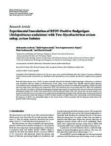 Experimental Inoculation of BFDV-Positive Budgerigars (Melopsittacus undulatus) with Two Mycobacterium avium subsp. avium Isolates