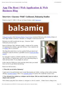 Interview: Giacomo ‘Peldi’ Guilizzoni, Balsamiq Studios | App The Rent:36 App The Rent | Web Application & Web Business Blog