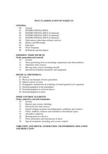 Microsoft Word - INCE CLASSIFICATION OF SUBJECTS.doc