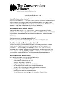 Microsoft Word - Conservation Alliance FAQ 2014