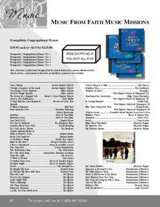 MUSIC FROM FAITH MUSIC MISSIONS Evangelistic Congregational Hymns $29.95 each or All 5 for $125.00