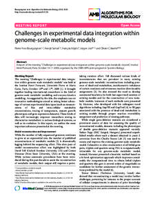 Challenges in experimental data integration within genome-scale metabolic models