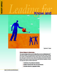 FACULTY ARTICLE  Leading for Know and  By Kevin E. Yousie
