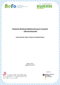 Deutsche Biodiversitätsforschung im Ausland - Übersichtsstudie Liane Chamsai, Katrin Vohland, Christoph Häuser  Februar 2011
