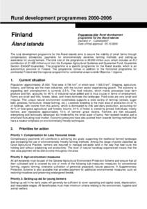 Rural development programmes[removed]Finland Åland islands  Programme title: Rural development