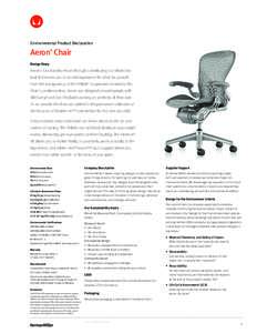 Environmental Product Declaration  Aeron Chair ®  Design Story