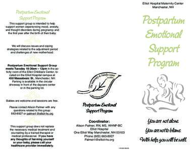 Elliot Hospital Maternity Center Manchester, NH Postpartum Emotional Support Program