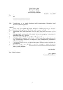 NoStore Government of India Forest Survey of India Kaulagarh Road, Dehradun Dated the