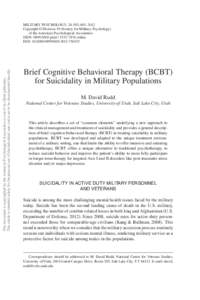 This document is copyrighted by the American Psychological Association or one of its allied publishers. This article is intended solely for the personal use of the individual user and is not to be disseminated broadly. M