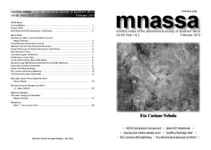 Constellations / Radio telescopes / Chamaeleon / Astronomical Society of Southern Africa / MeerKAT / South African Astronomical Observatory / Carina Nebula / Carina / Asterism / Astronomy / Space / Astrology