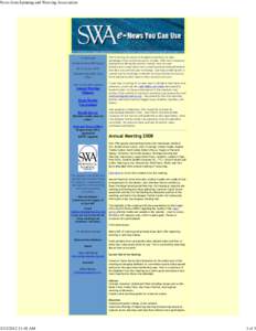 News from Spinning and Weaving Association:48 AM In This Issue Annual Meeting 2008 Report