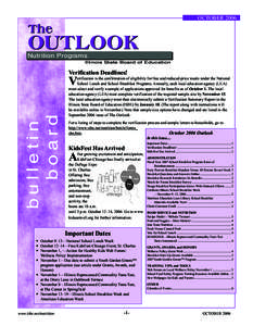 October[removed]The OUTLOOK Nutrition Programs