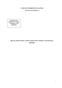 COMUNE DI MORRONE DEL SANNIO (Provincia di Campobasso) Approvato con delibera del Consiglio Comunale n. 6 del