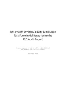 UM System DEI Task Force Initial Response to the IBIS Audit Report