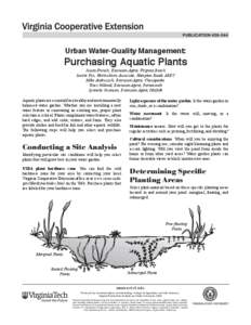 publication[removed]Urban Water-Quality Management: Purchasing Aquatic Plants Susan French, Extension Agent, Virginia Beach