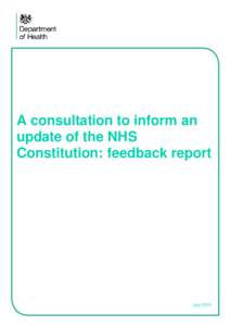 A consultation to inform an update of the NHS Constitution: feedback report July 2015