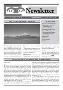 Newsletter International Council for Archaeozoology ICAZ 2014 in San Rafael, Argentina Volume 14, No. 1 (Spring 2013)