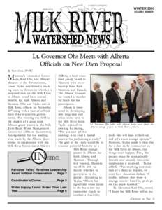 ILK RIVE MWATERSHED NEWS R WINTER 2003 VOLUME 5 NUMBER 4