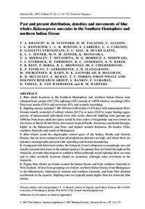 Mammal Rev. 2007, Volume 37, No. 2, 116–175. Printed in Singapore.  Past and present distribution, densities and movements of blue
