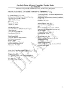 ONCOLOGIC DRUGS ADVISORY COMMITTEE MEMBERS (Voting)