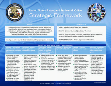 United States Patent and Trademark Office  Strategic Framework Mission  Strategic Goals