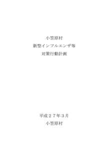 小笠原村 新型インフルエンザ等 対策行動計画 平成２７年３月 小笠原村