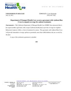 S  FOR IMMEDIATE RELEASE July 19, 2011  T