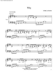 More on freepianosongs.blogspot.com  Why AVRIL LAVIGNE Arr. by Ludy WHPSR