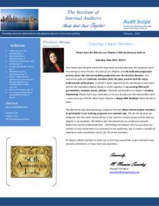 The Institute of Internal Auditors Audit Scope The Electronic Newsletter of the West Coast Florida Chapter of the IIA