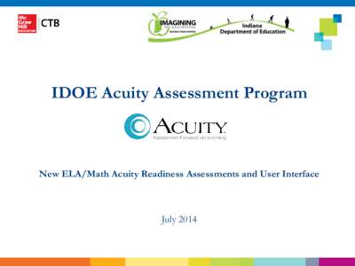 IDOE Acuity Assessment Program  New ELA/Math Acuity Readiness Assessments and User Interface July 2014