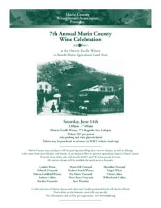 Marin County Winegrowers Association Presents: 7th Annual Marin County Wine Celebration