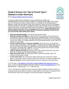 Grade-A Grocery List: Tips to Prevent Type 2 Diabetes in Asian Americans